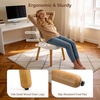 image:imageVINGLI Cute CloudBack Armless Vanity Chair with No Wheels Modern Desk Chair with 4 Solid Wood Legs for Girls Plush Chenille Velvet Comfy Makeup Accent Chair for BedroomLiving RoomOffice BeigeWhite Cream