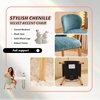 image:imageVINGLI Cute CloudBack Armless Vanity Chair with No Wheels Modern Desk Chair with 4 Solid Wood Legs for Girls Plush Chenille Velvet Comfy Makeup Accent Chair for BedroomLiving RoomOffice BeigeOcean Blue