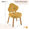image:imageVINGLI Cute CloudBack Armless Vanity Chair with No Wheels Modern Desk Chair with 4 Solid Wood Legs for Girls Plush Chenille Velvet Comfy Makeup Accent Chair for BedroomLiving RoomOffice BeigeMustard Yellow