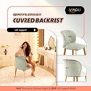 image:imageVINGLI Cute CloudBack Armless Vanity Chair with No Wheels Modern Desk Chair with 4 Solid Wood Legs for Girls Plush Chenille Velvet Comfy Makeup Accent Chair for BedroomLiving RoomOffice BeigeGrass Green