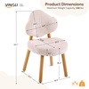 image:imageVINGLI Cute CloudBack Armless Vanity Chair with No Wheels Modern Desk Chair with 4 Solid Wood Legs for Girls Plush Chenille Velvet Comfy Makeup Accent Chair for BedroomLiving RoomOffice BeigeLight Pink