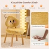 image:imageVINGLI Cute CloudBack Armless Vanity Chair with No Wheels Modern Desk Chair with 4 Solid Wood Legs for Girls Plush Chenille Velvet Comfy Makeup Accent Chair for BedroomLiving RoomOffice BeigeMustard Yellow