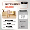 image:imageVINGLI Cute CloudBack Armless Vanity Chair with No Wheels Modern Desk Chair with 4 Solid Wood Legs for Girls Plush Chenille Velvet Comfy Makeup Accent Chair for BedroomLiving RoomOffice BeigeLight Pink