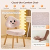 image:imageVINGLI Cute CloudBack Armless Vanity Chair with No Wheels Modern Desk Chair with 4 Solid Wood Legs for Girls Plush Chenille Velvet Comfy Makeup Accent Chair for BedroomLiving RoomOffice BeigeLight Pink