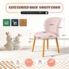 image:imageVINGLI Cute CloudBack Armless Vanity Chair with No Wheels Modern Desk Chair with 4 Solid Wood Legs for Girls Plush Chenille Velvet Comfy Makeup Accent Chair for BedroomLiving RoomOffice BeigeLight Pink