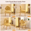 image:imageVINGLI Cute CloudBack Armless Vanity Chair with No Wheels Modern Desk Chair with 4 Solid Wood Legs for Girls Plush Chenille Velvet Comfy Makeup Accent Chair for BedroomLiving RoomOffice BeigeMustard Yellow