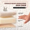 image:imageVINGLI Cute CloudBack Armless Vanity Chair with No Wheels Modern Desk Chair with 4 Solid Wood Legs for Girls Plush Chenille Velvet Comfy Makeup Accent Chair for BedroomLiving RoomOffice BeigeBeige