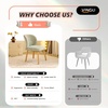image:imageVINGLI Cute CloudBack Armless Vanity Chair with No Wheels Modern Desk Chair with 4 Solid Wood Legs for Girls Plush Chenille Velvet Comfy Makeup Accent Chair for BedroomLiving RoomOffice BeigeGrass Green
