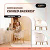 image:imageVINGLI Cute CloudBack Armless Vanity Chair with No Wheels Modern Desk Chair with 4 Solid Wood Legs for Girls Plush Chenille Velvet Comfy Makeup Accent Chair for BedroomLiving RoomOffice BeigeBeige