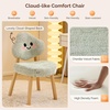 image:imageVINGLI Cute CloudBack Armless Vanity Chair with No Wheels Modern Desk Chair with 4 Solid Wood Legs for Girls Plush Chenille Velvet Comfy Makeup Accent Chair for BedroomLiving RoomOffice BeigeGrass Green