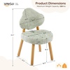 image:imageVINGLI Cute CloudBack Armless Vanity Chair with No Wheels Modern Desk Chair with 4 Solid Wood Legs for Girls Plush Chenille Velvet Comfy Makeup Accent Chair for BedroomLiving RoomOffice BeigeGrass Green
