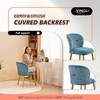 image:imageVINGLI Cute CloudBack Armless Vanity Chair with No Wheels Modern Desk Chair with 4 Solid Wood Legs for Girls Plush Chenille Velvet Comfy Makeup Accent Chair for BedroomLiving RoomOffice BeigeOcean Blue