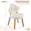 image:imageVINGLI Cute CloudBack Armless Vanity Chair with No Wheels Modern Desk Chair with 4 Solid Wood Legs for Girls Plush Chenille Velvet Comfy Makeup Accent Chair for BedroomLiving RoomOffice BeigeBeige