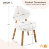 image:imageVINGLI Cute CloudBack Armless Vanity Chair with No Wheels Modern Desk Chair with 4 Solid Wood Legs for Girls Plush Chenille Velvet Comfy Makeup Accent Chair for BedroomLiving RoomOffice BeigeWhite Cream