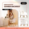 image:imageVINGLI Cute CloudBack Armless Vanity Chair with No Wheels Modern Desk Chair with 4 Solid Wood Legs for Girls Plush Chenille Velvet Comfy Makeup Accent Chair for BedroomLiving RoomOffice BeigeWhite Cream
