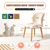 image:imageVINGLI Cute CloudBack Armless Vanity Chair with No Wheels Modern Desk Chair with 4 Solid Wood Legs for Girls Plush Chenille Velvet Comfy Makeup Accent Chair for BedroomLiving RoomOffice BeigeBeige