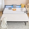 image:imageVINGLI Daybed with Trundle Bed Twin Charging Station and LED LightsHeavy Duty Metal Twin Daybed with Pop up Trundle for Living RoomBedroomGuest Room No Box Spring NeededBlackBlack