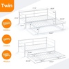 image:imageVINGLI Daybed with Trundle Bed Twin Charging Station and LED LightsHeavy Duty Metal Twin Daybed with Pop up Trundle for Living RoomBedroomGuest Room No Box Spring NeededBlackWhite