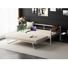 image:imageVINGLI Daybed with Trundle Bed Twin Charging Station and LED LightsHeavy Duty Metal Twin Daybed with Pop up Trundle for Living RoomBedroomGuest Room No Box Spring NeededBlackWhite