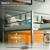 image:imageVINGLI Daybed with Trundle Bed Twin Charging Station and LED LightsHeavy Duty Metal Twin Daybed with Pop up Trundle for Living RoomBedroomGuest Room No Box Spring NeededBlackWhite