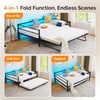 image:imageVINGLI Daybed with Trundle Bed Twin Charging Station and LED LightsHeavy Duty Metal Twin Daybed with Pop up Trundle for Living RoomBedroomGuest Room No Box Spring NeededBlackBlack