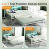 image:imageVINGLI Daybed with Trundle Bed Twin Charging Station and LED LightsHeavy Duty Metal Twin Daybed with Pop up Trundle for Living RoomBedroomGuest Room No Box Spring NeededBlackWhite