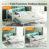 image:imageVINGLI Daybed with Trundle Bed Twin Charging Station and LED LightsHeavy Duty Metal Twin Daybed with Pop up Trundle for Living RoomBedroomGuest Room No Box Spring NeededBlackWhite