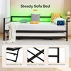 image:imageVINGLI Daybed with Trundle Bed Twin Charging Station and LED LightsHeavy Duty Metal Twin Daybed with Pop up Trundle for Living RoomBedroomGuest Room No Box Spring NeededBlackBlack