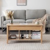 image:imageVINGLI Farmhouse Lift Top Coffee Table Coffee Tables for Living Room with Storage ShelfHidden Compartment Mesa De Centro para Sala Rustic BrownRattan Natural