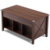 image:imageVINGLI Farmhouse Lift Top Coffee Table Coffee Tables for Living Room with Storage ShelfHidden Compartment Mesa De Centro para Sala Rustic BrownRustic Brown