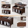 image:imageVINGLI Farmhouse Lift Top Coffee Table Coffee Tables for Living Room with Storage ShelfHidden Compartment Mesa De Centro para Sala Rustic BrownRustic Brown