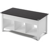 image:imageVINGLI Farmhouse Lift Top Coffee Table Coffee Tables for Living Room with Storage ShelfHidden Compartment Mesa De Centro para Sala Rustic BrownWhite Brown