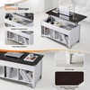 image:imageVINGLI Farmhouse Lift Top Coffee Table Coffee Tables for Living Room with Storage ShelfHidden Compartment Mesa De Centro para Sala Rustic BrownWhite Brown