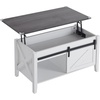 image:imageVINGLI Farmhouse Lift Top Coffee Table Coffee Tables for Living Room with Storage ShelfHidden Compartment Mesa De Centro para Sala Rustic BrownWhite Charcoal