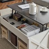 image:imageVINGLI Farmhouse Lift Top Coffee Table Coffee Tables for Living Room with Storage ShelfHidden Compartment Mesa De Centro para Sala Rustic BrownWhite Charcoal