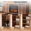 image:imageVINGLI Fireplace TV Stand for up to 70 inch TVs Fluted Entertainment Center with Electric Fireplace Heater amp Adjustable Shelves Fireplace Media Console Table for Living Room OakWalunt