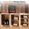 image:imageVINGLI Fireplace TV Stand for up to 70 inch TVs Fluted Entertainment Center with Electric Fireplace Heater amp Adjustable Shelves Fireplace Media Console Table for Living Room OakWalunt