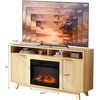 image:imageVINGLI Fireplace TV Stand for up to 70 inch TVs Fluted Entertainment Center with Electric Fireplace Heater amp Adjustable Shelves Fireplace Media Console Table for Living Room OakOak