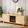 image:imageVINGLI Fireplace TV Stand for up to 70 inch TVs Fluted Entertainment Center with Electric Fireplace Heater amp Adjustable Shelves Fireplace Media Console Table for Living Room OakWalunt