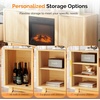 image:imageVINGLI Fireplace TV Stand for up to 70 inch TVs Fluted Entertainment Center with Electric Fireplace Heater amp Adjustable Shelves Fireplace Media Console Table for Living Room OakOak