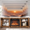 image:imageVINGLI Fireplace TV Stand for up to 80 inch TVs Farmhouse Entertainment Center with Electric Fireplace Heater amp Adjustable Shelves Fireplace Media Console Table for Living Room Gray OakRustic Brown