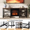 image:imageVINGLI Fireplace TV Stand for up to 80 inch TVs Farmhouse Entertainment Center with Electric Fireplace Heater amp Adjustable Shelves Fireplace Media Console Table for Living Room Gray OakRustic Brown