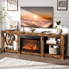 image:imageVINGLI Fireplace TV Stand for up to 80 inch TVs Farmhouse Entertainment Center with Electric Fireplace Heater amp Adjustable Shelves Fireplace Media Console Table for Living Room Gray OakRustic Brown