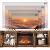 image:imageVINGLI Fireplace TV Stand for up to 80 inch TVs Farmhouse Entertainment Center with Electric Fireplace Heater amp Adjustable Shelves Fireplace Media Console Table for Living Room Gray OakRustic Brown