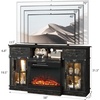 image:imageVINGLI Fireplace TV Stand up to 65 TVs 3Sided Glass Entertainment Center with Electric Fireplace Heater amp Glass Doors and Drawers Media Console Table with LED Living Room Dark Rustic Oak