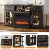 image:imageVINGLI Fireplace TV Stand up to 65 TVs 3Sided Glass Entertainment Center with Electric Fireplace Heater amp Glass Doors and Drawers Media Console Table with LED Living Room Dark Rustic Oak
