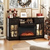 image:imageVINGLI Fireplace TV Stand up to 65 TVs 3Sided Glass Entertainment Center with Electric Fireplace Heater amp Glass Doors and Drawers Media Console Table with LED Living Room Dark Rustic Oak