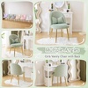 image:imageVINGLI Fluffy Girls Vanity Chair with Back amp PillowCute Small Cozy Desk Chair No WheelsComfy Makeup Ch with Ajustable Gold Legsfor BedroomLiving RoomSmall SpacePinkGreenplush