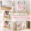 image:imageVINGLI Fluffy Girls Vanity Chair with Back amp PillowCute Small Cozy Desk Chair No WheelsComfy Makeup Ch with Ajustable Gold Legsfor BedroomLiving RoomSmall SpacePinkPinkplush