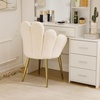 image:imageVINGLI Fluffy Girls Vanity Chair with Back amp PillowCute Small Cozy Desk Chair No WheelsComfy Makeup Ch with Ajustable Gold Legsfor BedroomLiving RoomSmall SpacePinkWhitevelvet